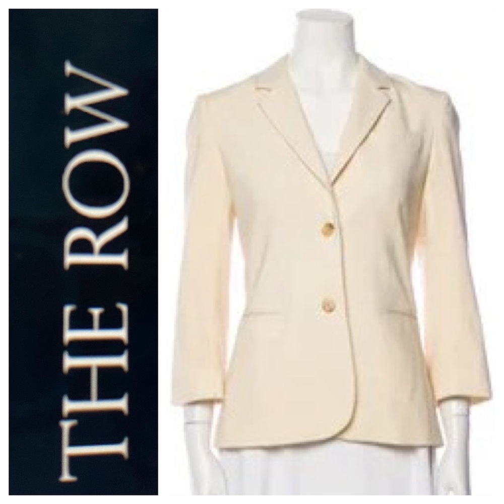 The Row Single Breasted Blazer Jacket Ivory 10